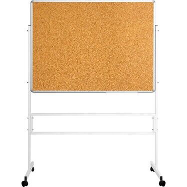 AKYAZI 120 CM X 200 CM MOBİL AYAKLI ÇİFT YÜZLÜ MANTAR PANO - 1