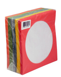 CD&DVD Zarfı Renkli 80gr 100 lü Paket Pencereli (Kırmızı,Sarı,Yeşil,Mavi,Turuncu) - ELBA