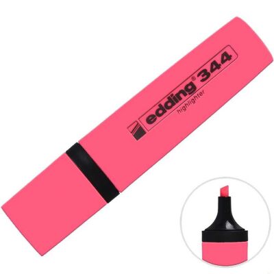 EDDİNG 344 FOSFORLU KALEM PEMBE - 1