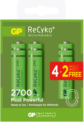GP AA 2600 mAh Şarjlı Kalem Pil 4+2'li Paket GP270AAHCE4-2 - GP