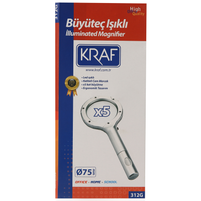 KRAF BÜYÜTEÇ IŞIKLI 75MM 5X 312G - 6