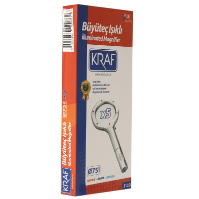 KRAF BÜYÜTEÇ IŞIKLI 75MM 5X 312G - 7