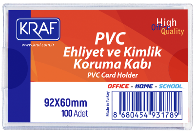 KRAF EHLİYET & KİMLİK KORUMA KABI PVC 92x60 MM 100 LÜ - 1