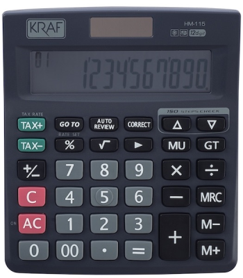 KRAF HESAP MAKİNESİ MASAÜSTÜ 12 HANE TAX HM-115 - 1