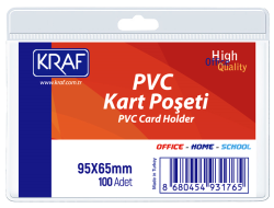 KRAF KART POŞETİ PVC YATAY 95x65 MM 100 LÜ - Kraf