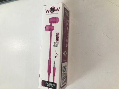 Powerway WOW Pink Kulak İçi Mikrofonlu Ses Kontrolli Kulaklık - 1