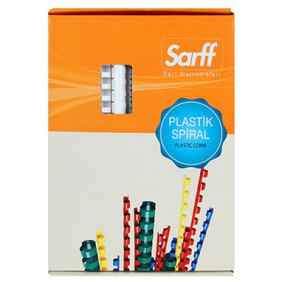 SARFF 18MM BEYAZ PLASTİK SPİRAL KUTU - 100ADET - 1