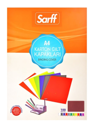 SARFF A4 KARTON KAPAK DESENLİ KIRMIZI - 100ADET - 2
