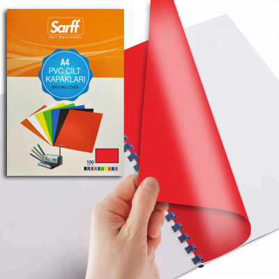 SARFF A4 OPAK KIRMIZI PVC CİLT KAPAKLARI - 100ADET - 1