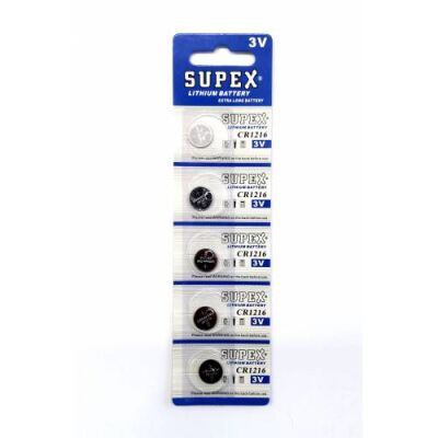 Supex CR1216-C5 3V Lityum Düğme Pil 5'li Paket - 1