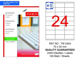 TANEX KUŞE LASER ETİKET 100'LÜ 70x35 (TW-2324) - 