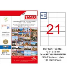TANEX LASER ETİKET 70×42.43MM TW-2124 - 