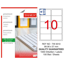 TANEX LASER ETİKET TW-2010 99.06 X 57 MM - 