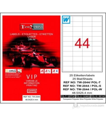 TANEX LASER ETİKET TW-2044 48,5X25,4MM - 1